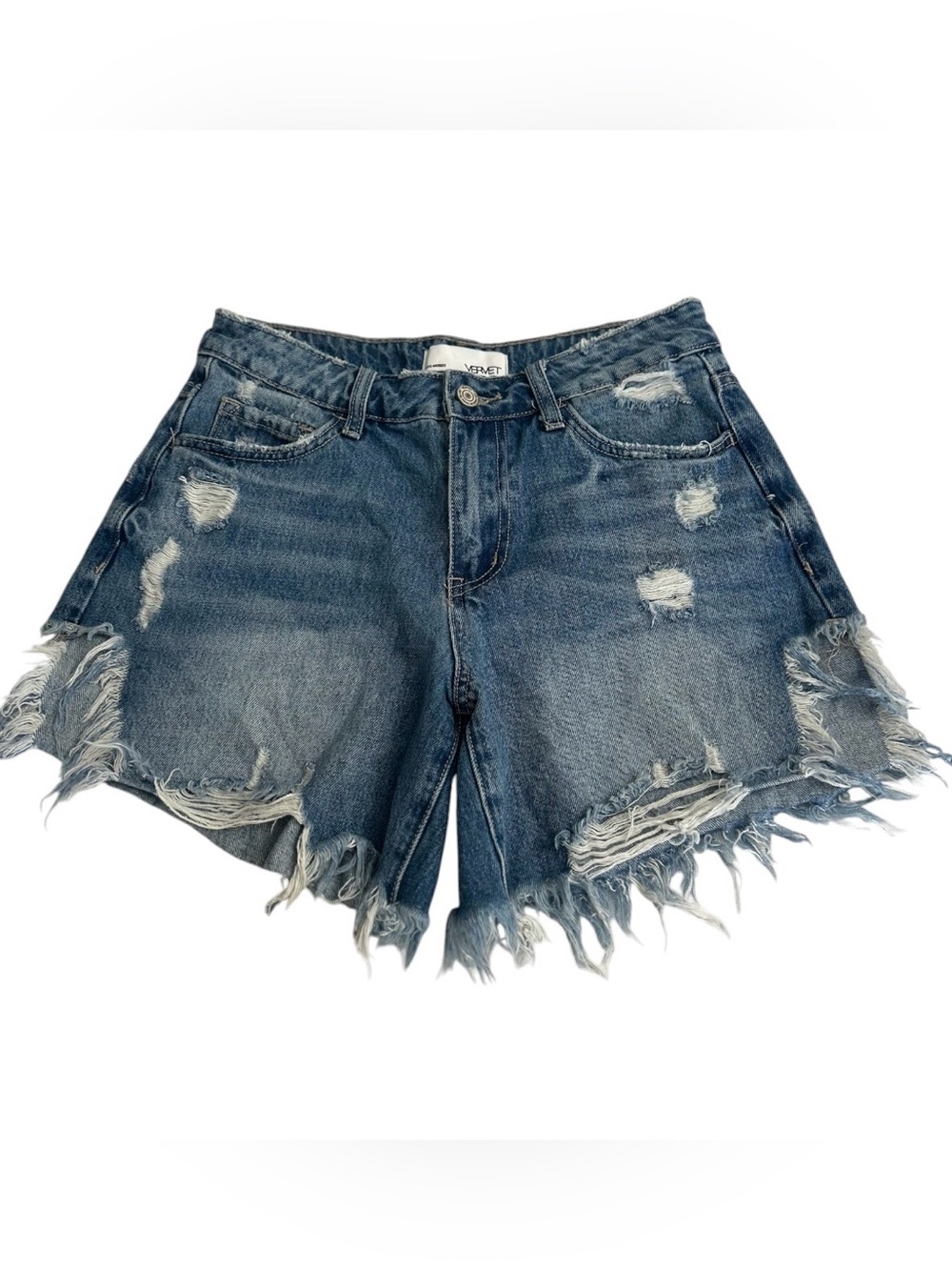 Vervet Los Angeles Distressed Raw Hem Denim Shorts Women’s Size Small V2769
